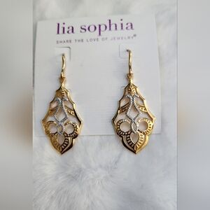 NWT Lia Sophia Silver & Gold Earrings